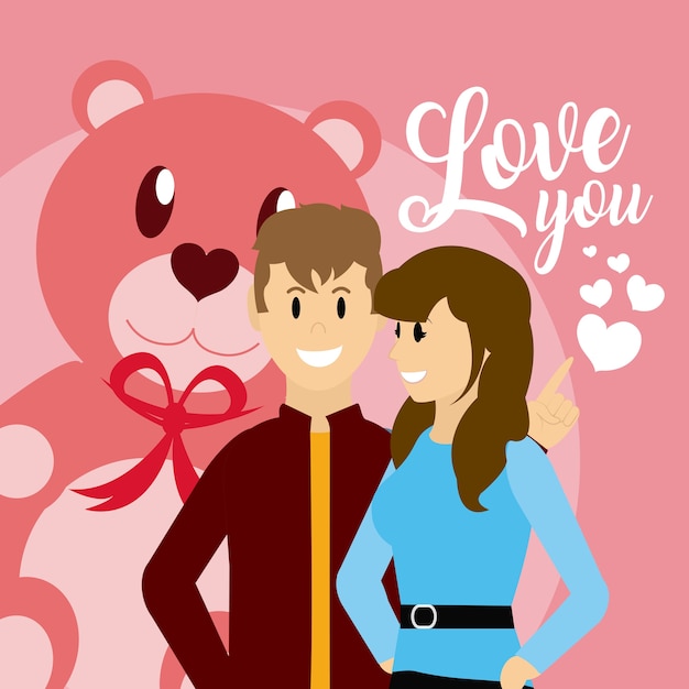 Vector love you card