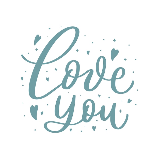 Love You Lettering Doodle