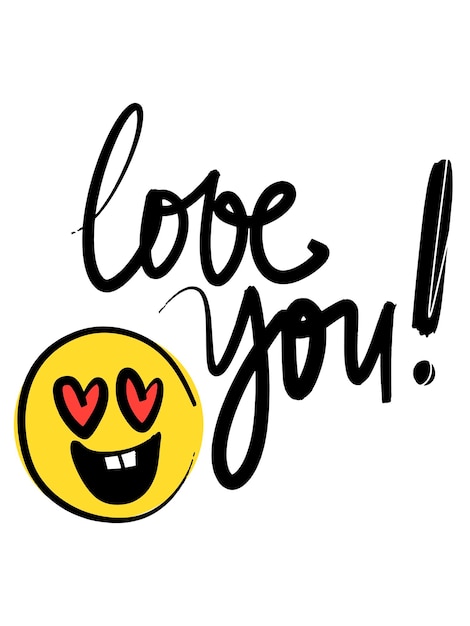 Love You lettering vector illustration