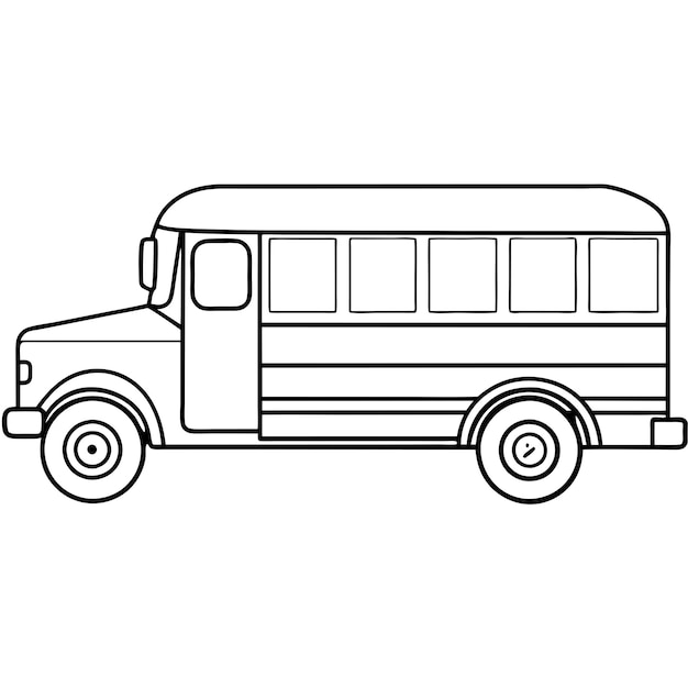 Lovely bus doodle coloring sheet for children in vector image