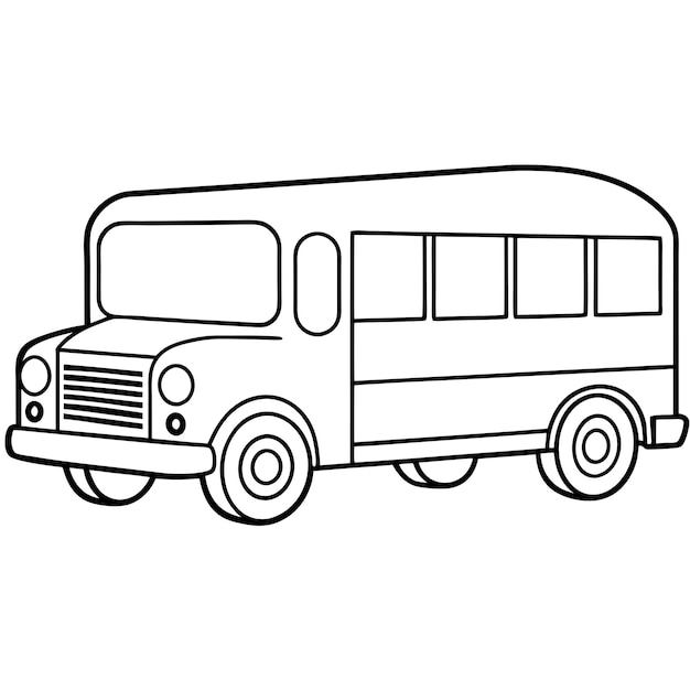 Lovely bus doodle coloring sheet for children in vector image