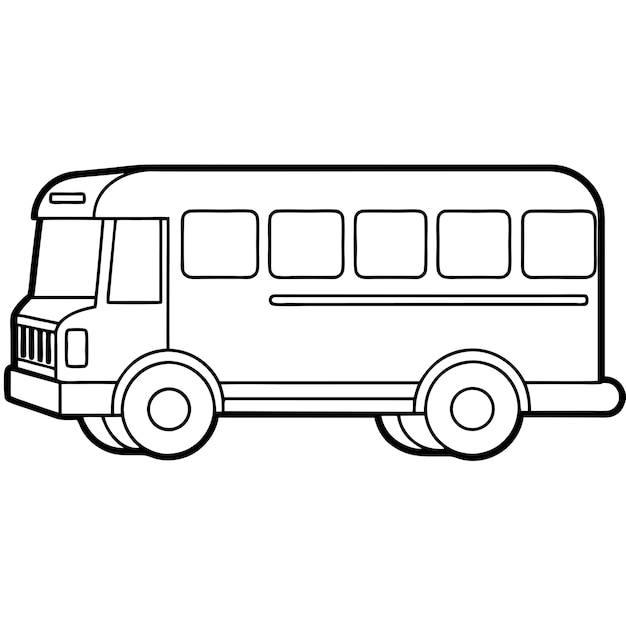 Lovely bus doodle coloring sheet for children in vector image