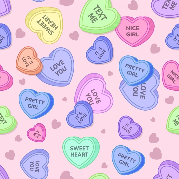 Lovely conversation hearts pattern