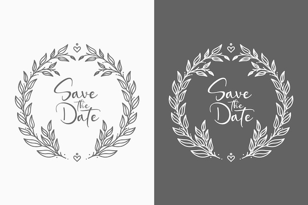 lovely and decorative Minimal wedding badges illustration