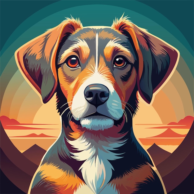 lovely dog vector illustration flat 2