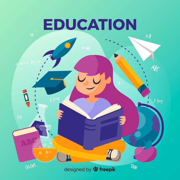 Lovely education concept with flat design