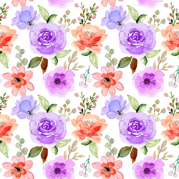 lovely floral watercolor seamless pattern