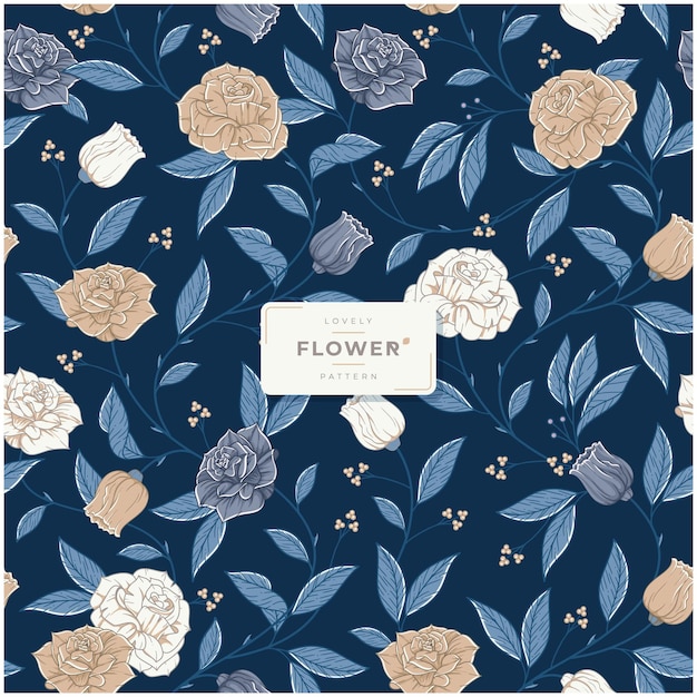 Lovely flower pattern vector template