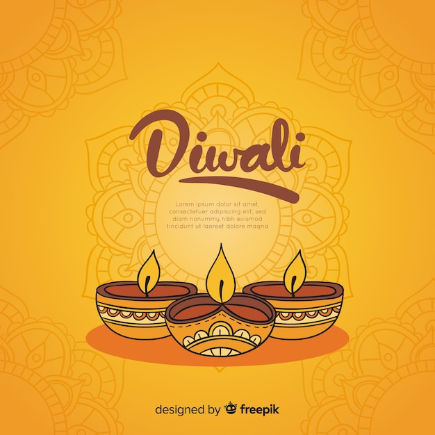 Lovely hand drawn diwali background