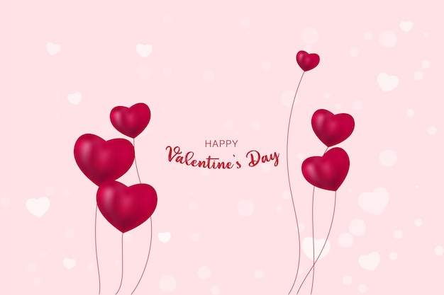 Vector lovely happy valentine's day background with hearts