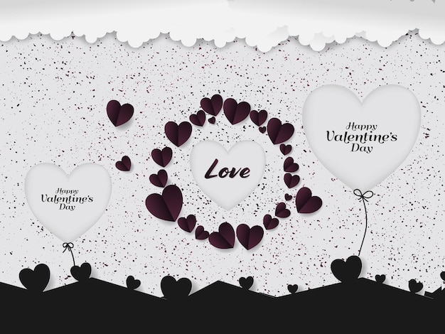 lovely happy valentines day celebration beautiful background vector