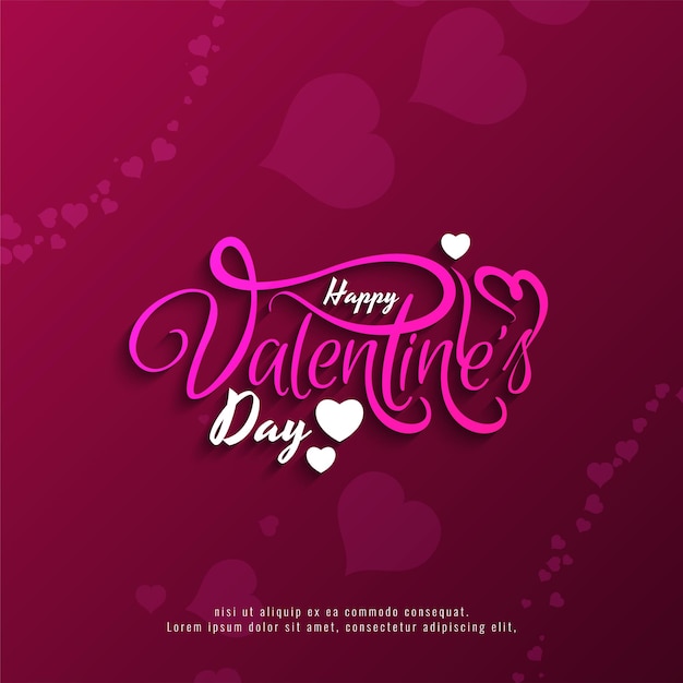 Lovely Happy Valentines day celebration decorative hearts background