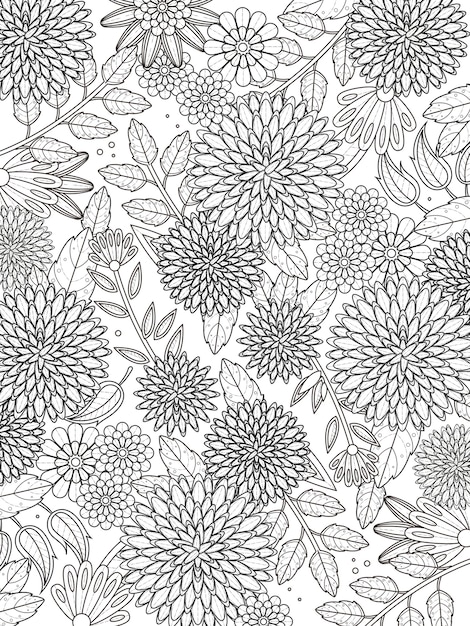 Vector lovely hydrangea coloring page in exquisite line