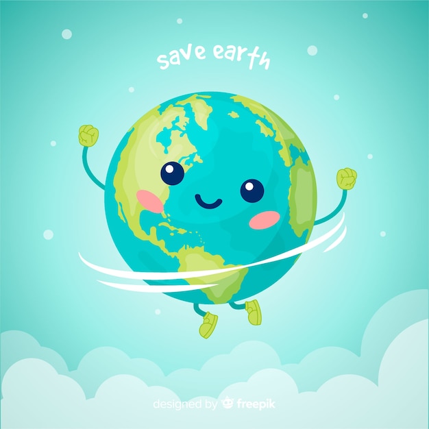 Lovely planet earth with cartoon style