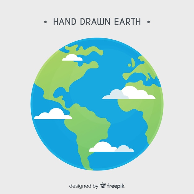 Lovely planet earth with hand drawn style