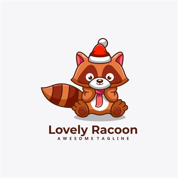 Lovely racoons character mascot design