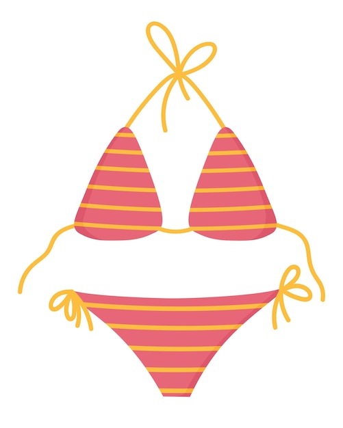 Lovely swimsuit for women. Flat doodle clipart. All objects are repainted.