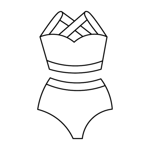 Lovely swimsuit for women Simple doodle clipart All objects are repainted