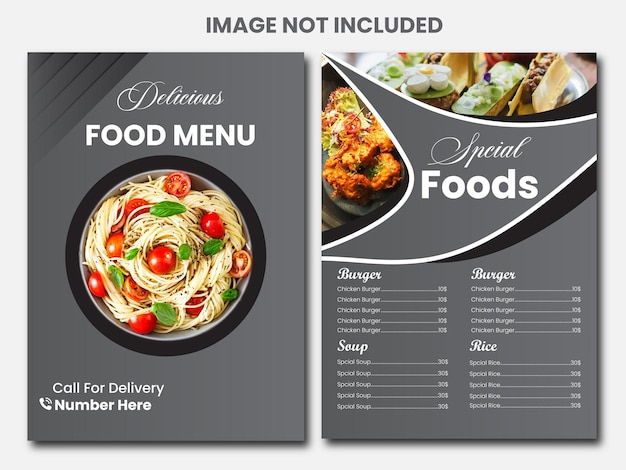 Vector lovely template for a meal menu design