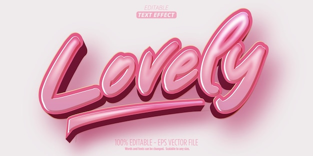 Vector lovely text effect editable valentine's day text style