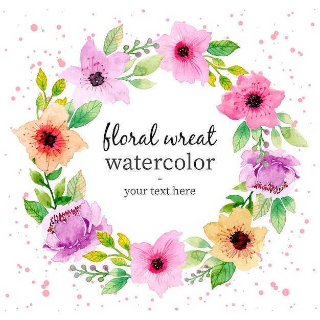 lovely watercolor floral wreath template