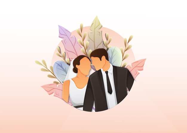 Lovers married illustration