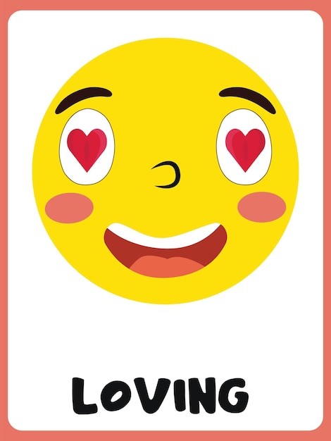 Loving face clipart flashcard