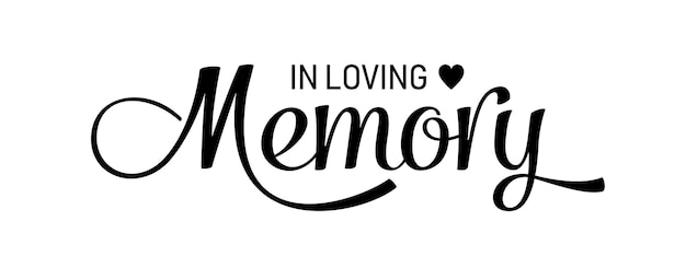 In loving memory Funeral cursive calligraphy memorial card phrase