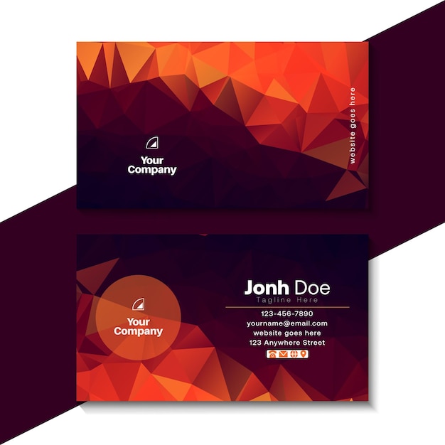 Low poly effect business card template