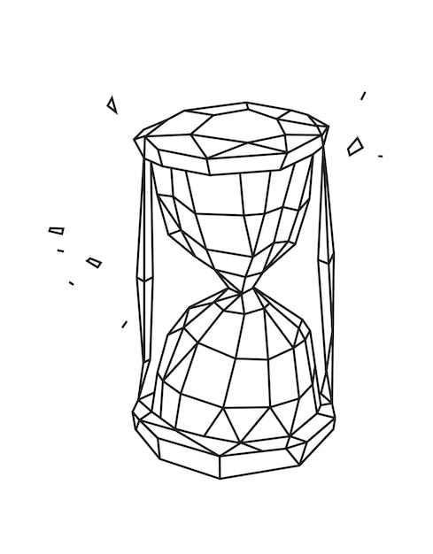 Low poly illustration of an hourglass