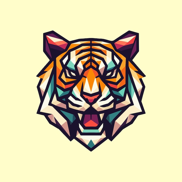 Low poly portrait of a tiger Polygonal vector illustration