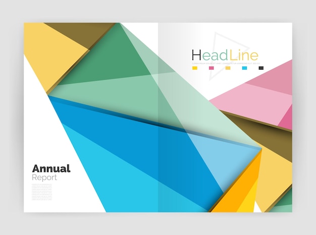 Low poly shapes design for business brochure template