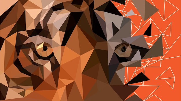 LOW POLY TIGER FACE WALLPAPER