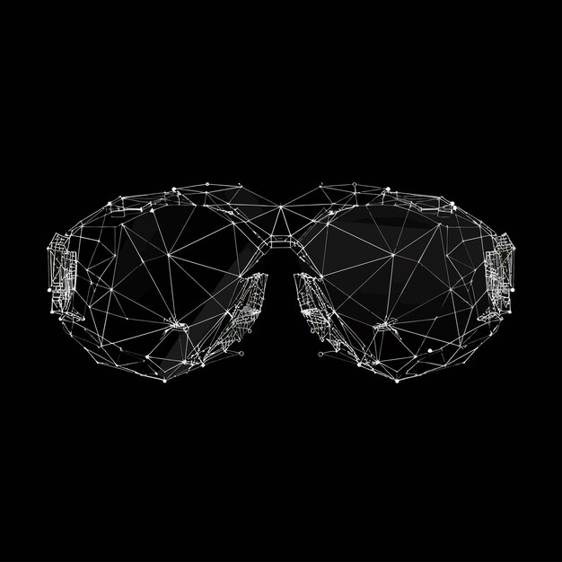 Vector low_poly_wire_outline_geometric_illustrationvirtual_reality