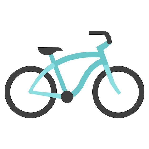 Low rider bicycle icon in flat color style