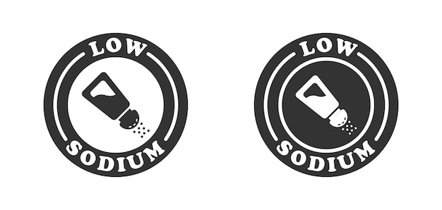 Low sodium badge or logo Flat vector illustration