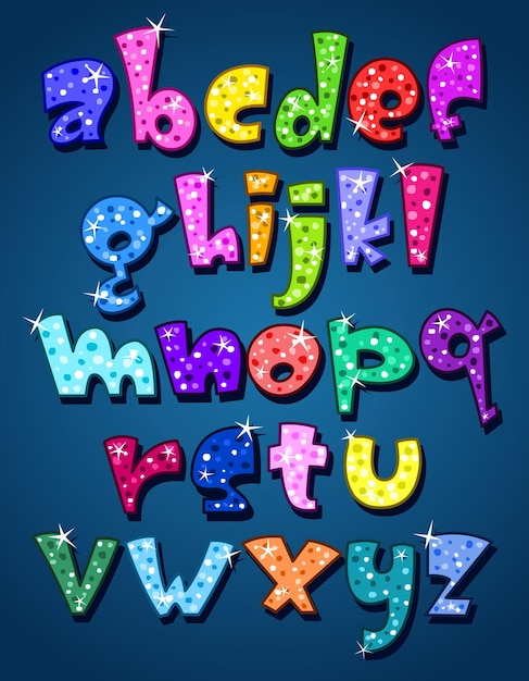 Lower Case Sparkling Alphabet Set