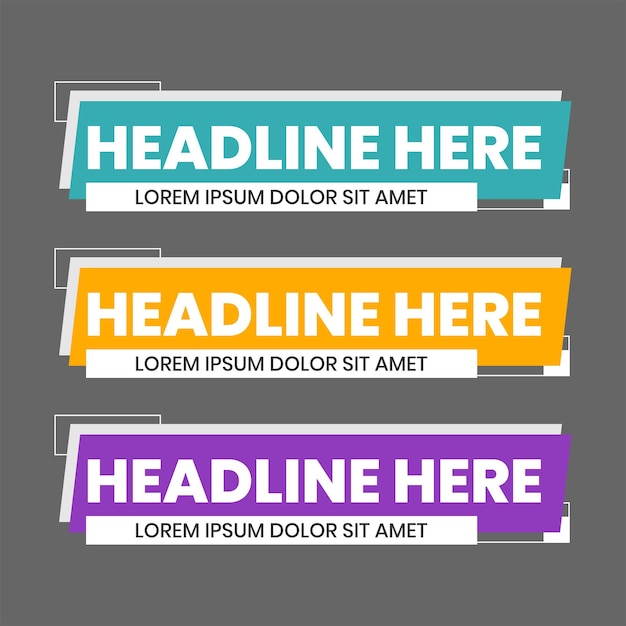 lower third vector design collection