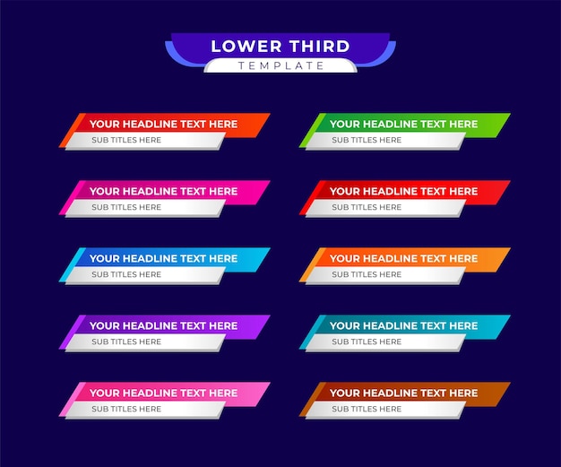 Lower Thirds Template or Colorful lower thirds template or Modern Lower Thirds Banner Template