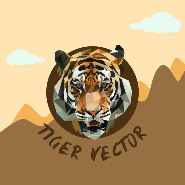 lowpoly tiger vector abstract style