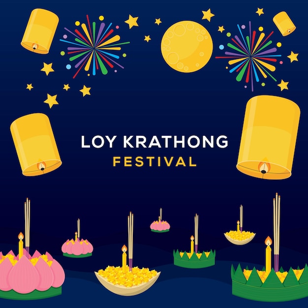 Loy Krathong Festival concept