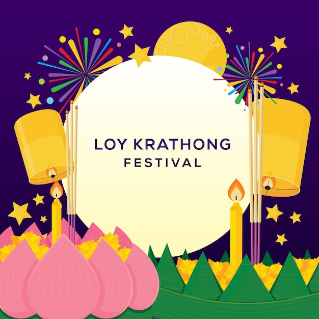 Loy Krathong Festival concept