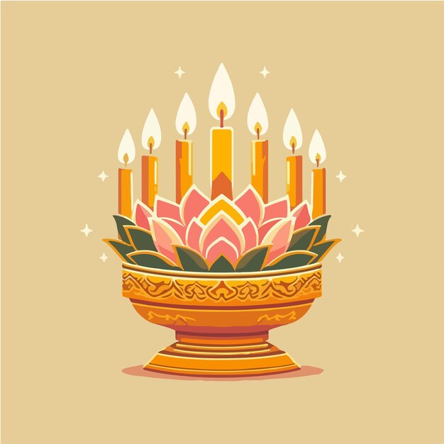 Vector loy krathong illustration