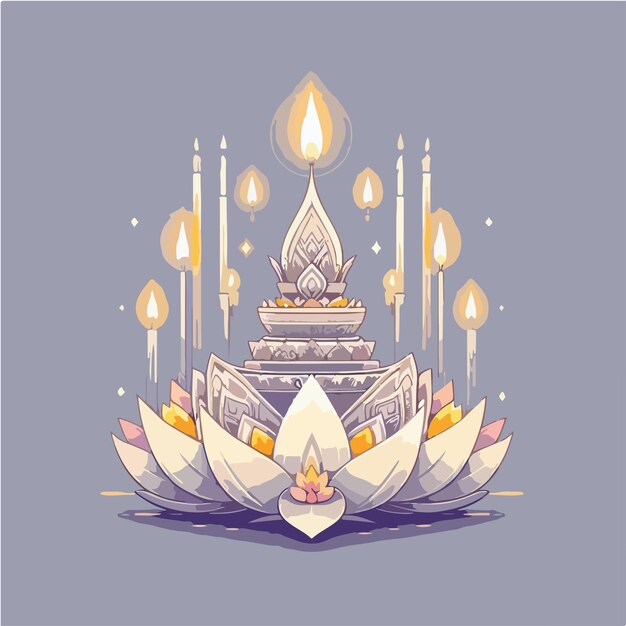 Vector loy krathong illustration