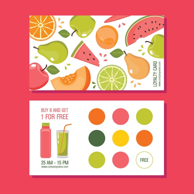 Loyalty card with fruits