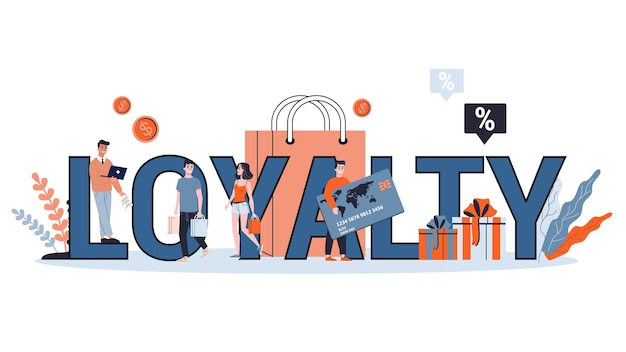 Loyalty and customer retention concept. Idea of communication and relationship with customers.  illustration