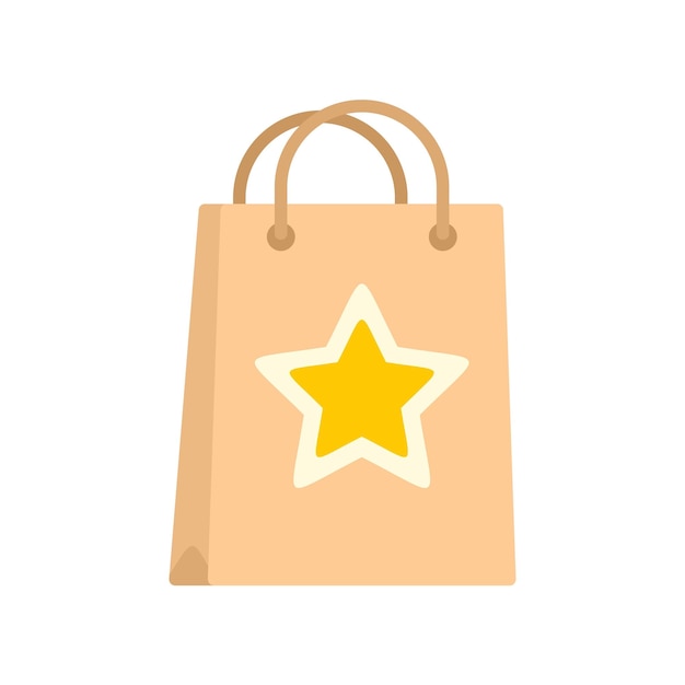 Loyalty paper bag icon Flat illustration of loyalty paper bag vector icon isolated on white background