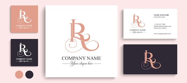 Vector lr rl logo or monogram lr rl letters of the alphabet initials beautiful logo design for company branding vector illustration