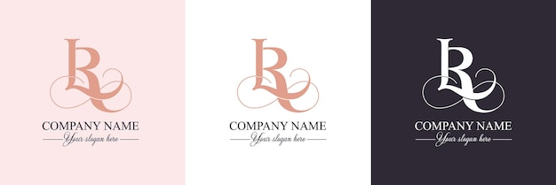 Vector lr rl logo or monogram lr rl letters of the alphabet initials beautiful logo design for company branding vector illustration