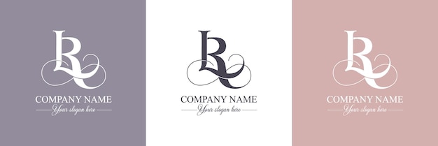 Vector lr rl logo or monogram lr rl letters of the alphabet initials beautiful logo design for company branding vector illustration